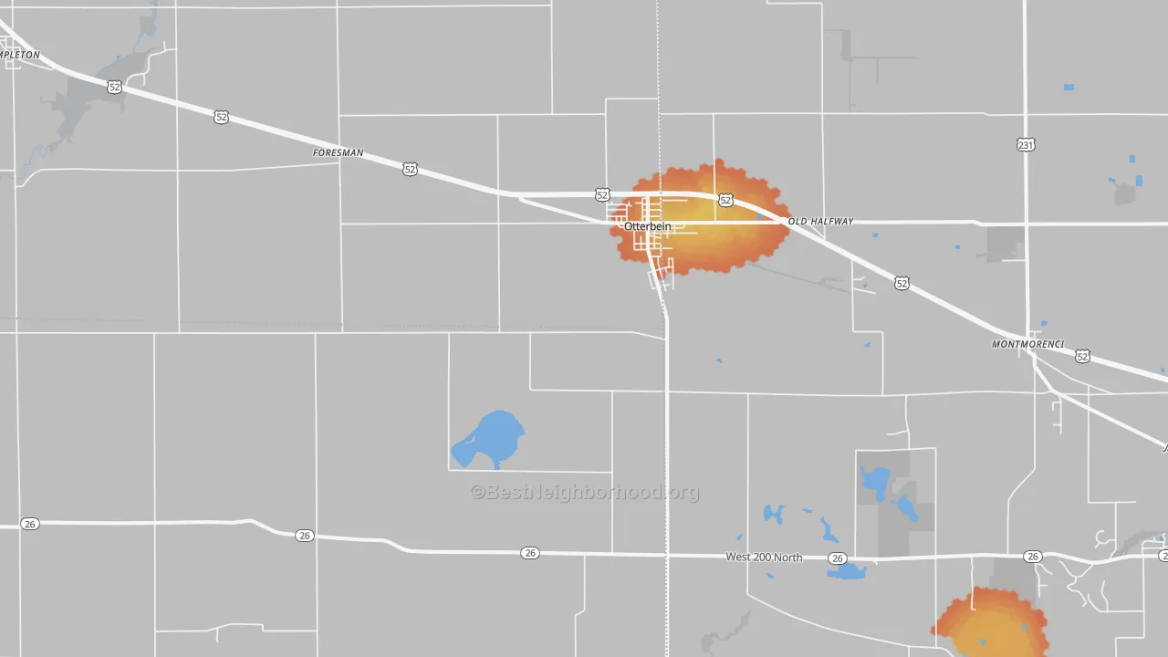 Bike Grade map of 47970, IN