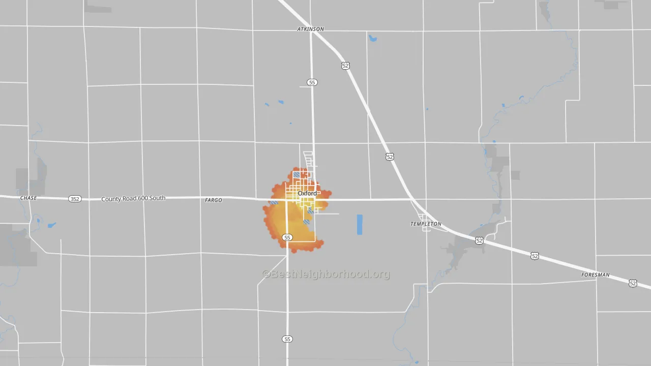 Bike Grade map of 47971, IN