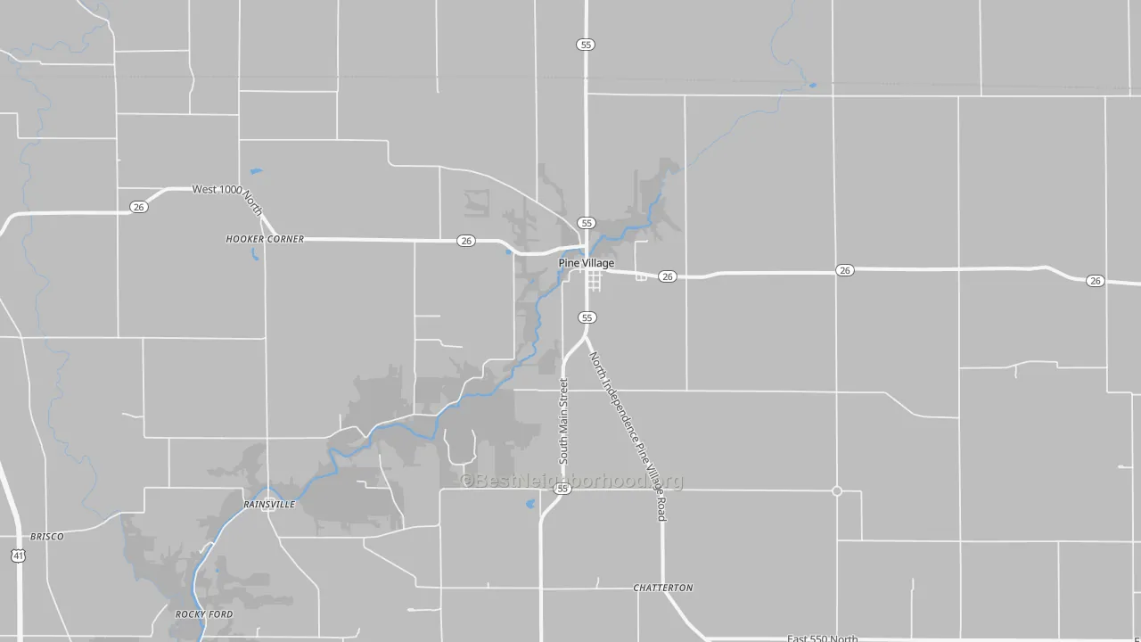 Bike Grade map of 47975, IN