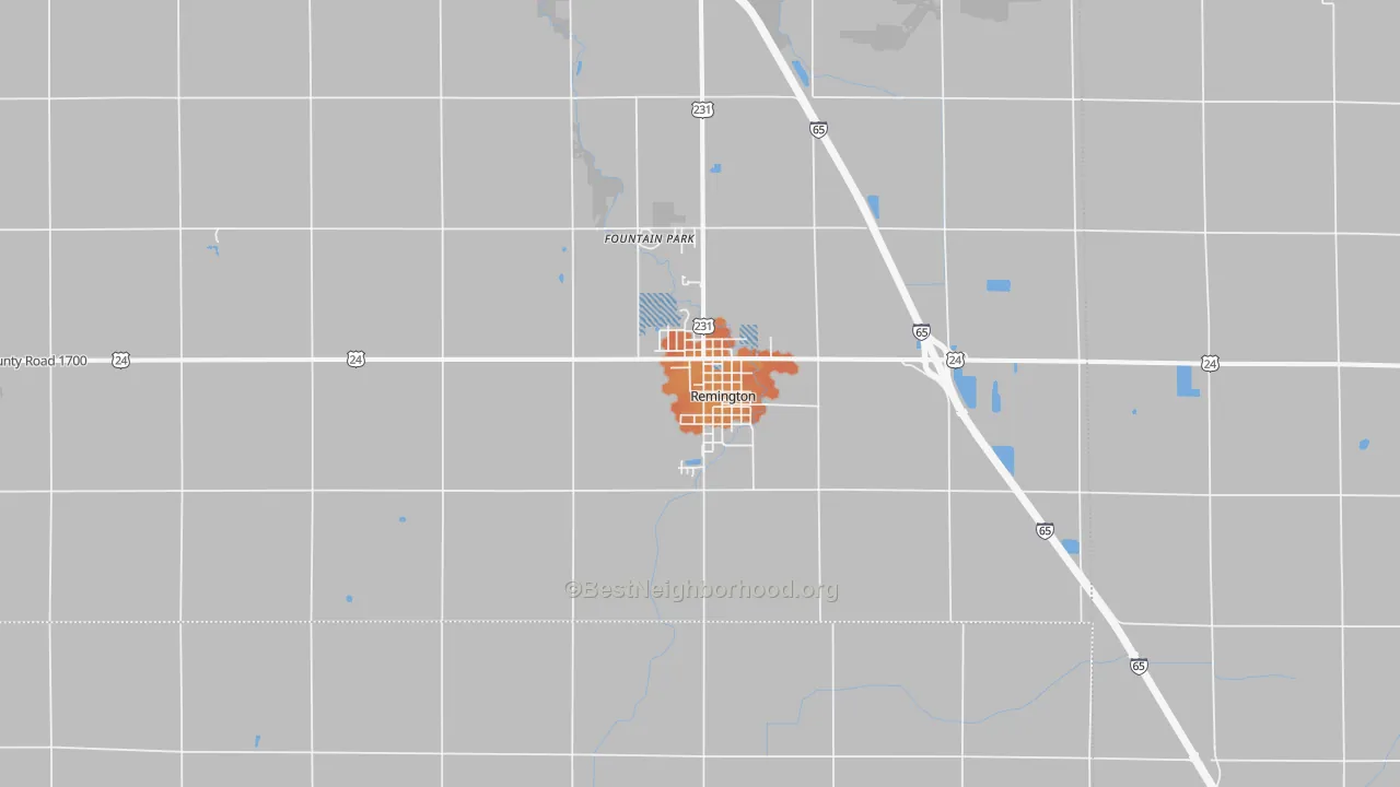 Bike Grade map of 47977, IN