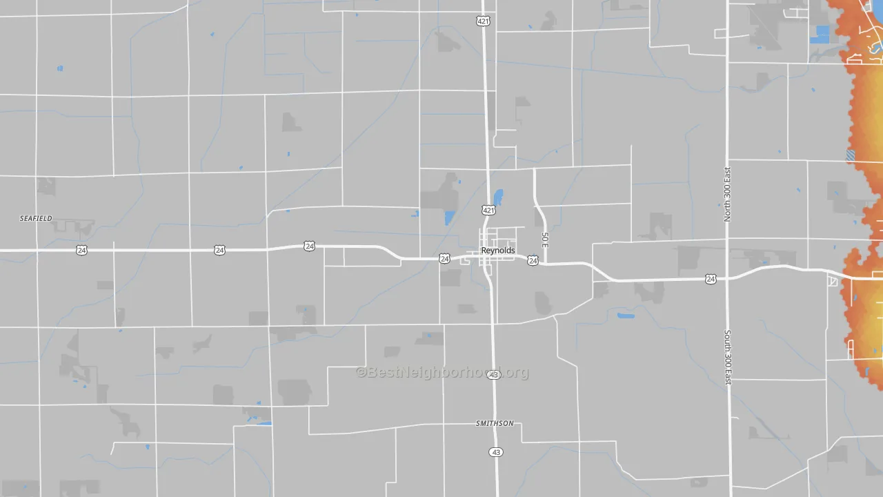 Bike Grade map of 47980, IN