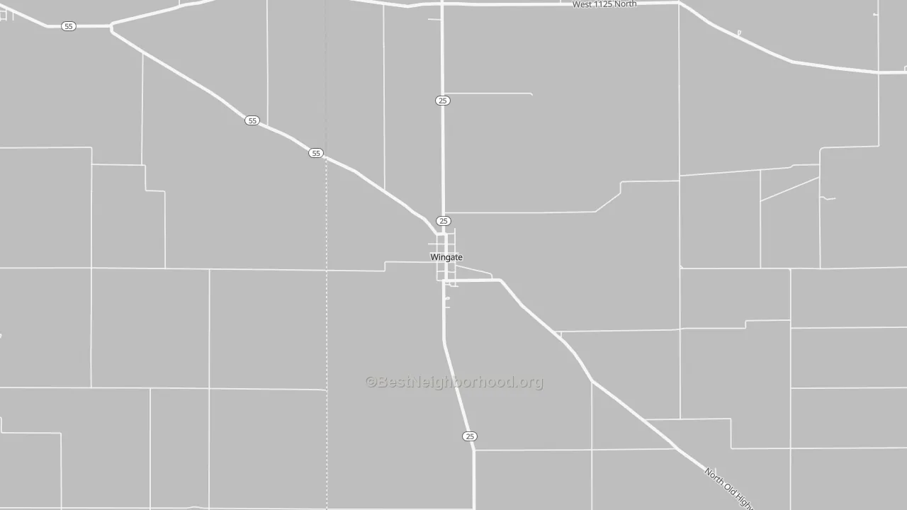 Bike Grade map of 47994, IN