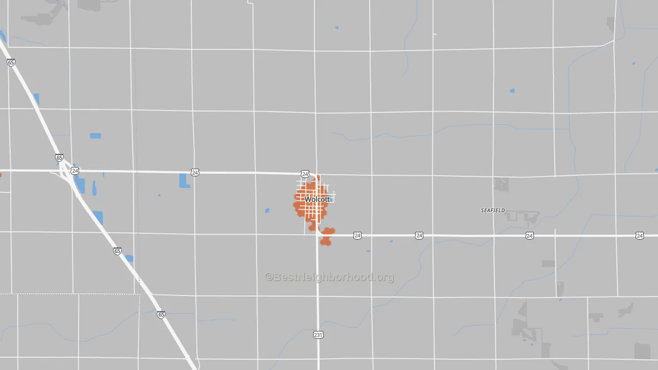 Bike Grade map of 47995, IN