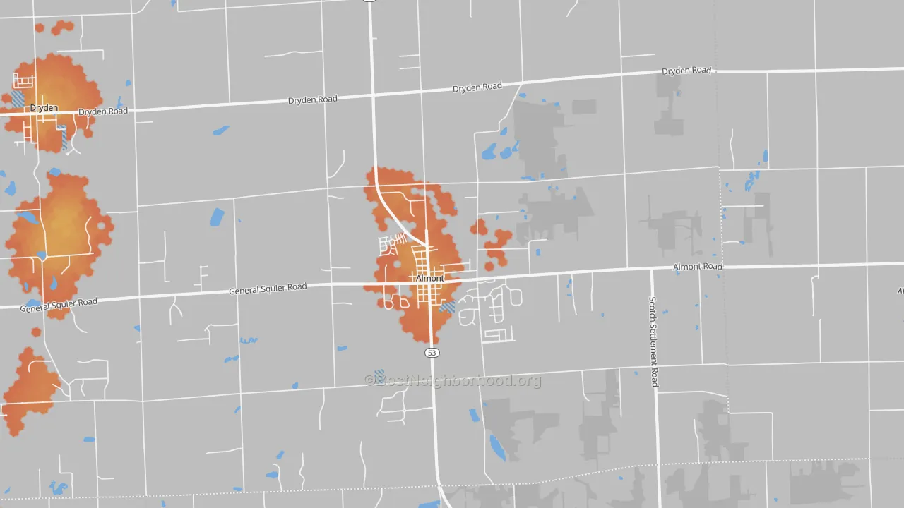 Bike Grade map of 48003, MI