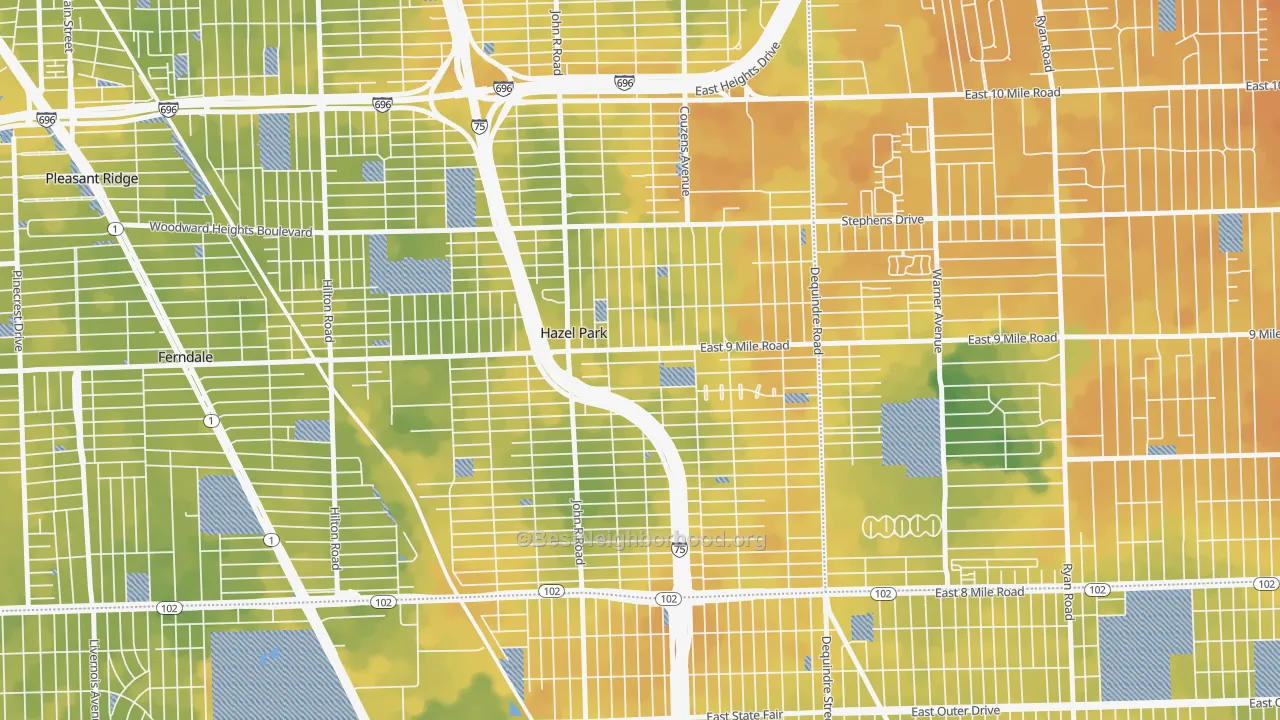 Bike Grade map of 48030, MI
