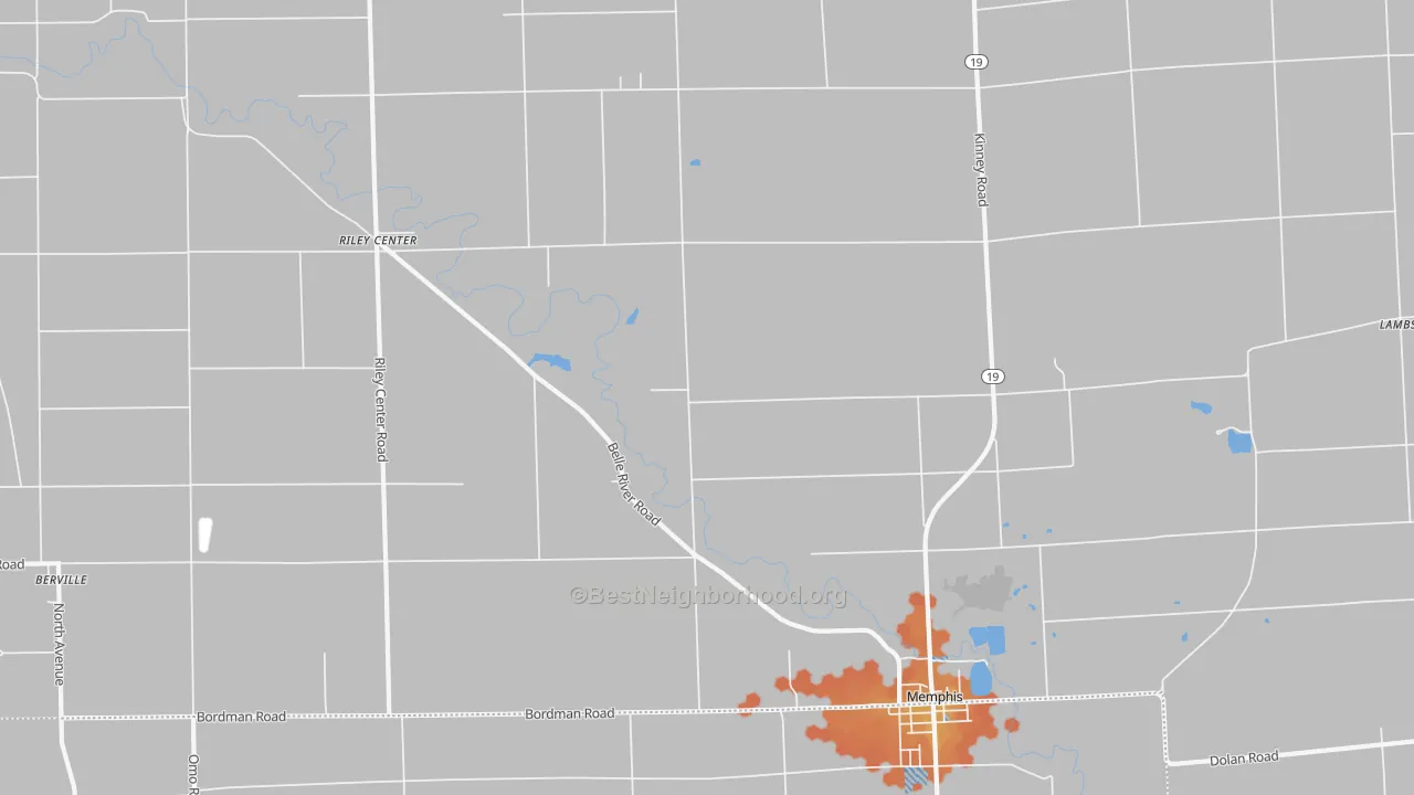 Bike Grade map of 48041, MI