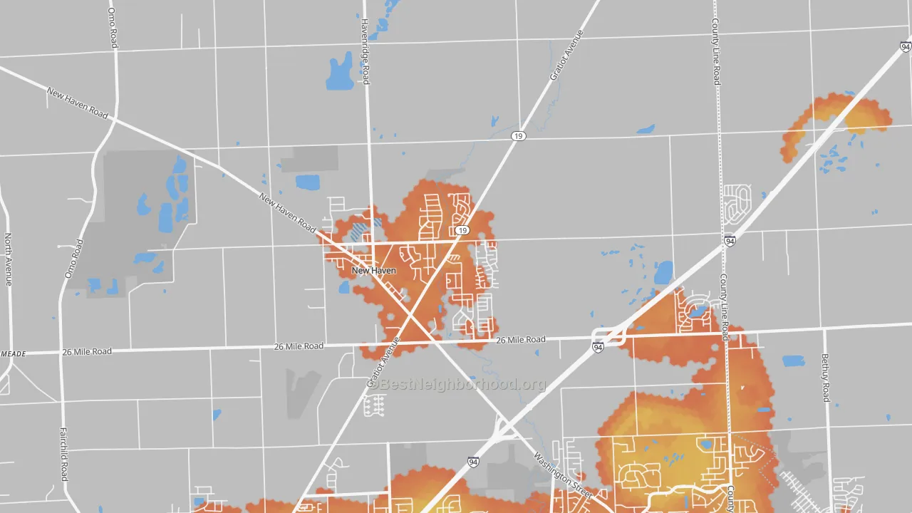Bike Grade map of 48048, MI