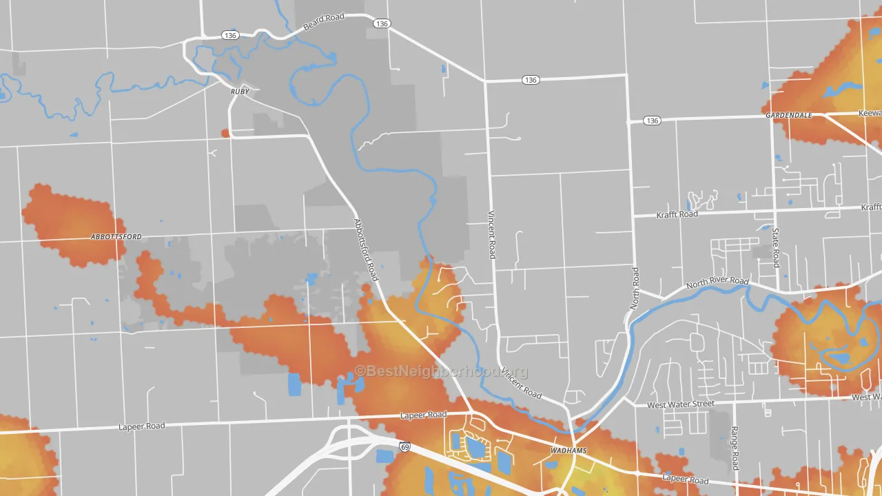 Bike Grade map of 48049, MI