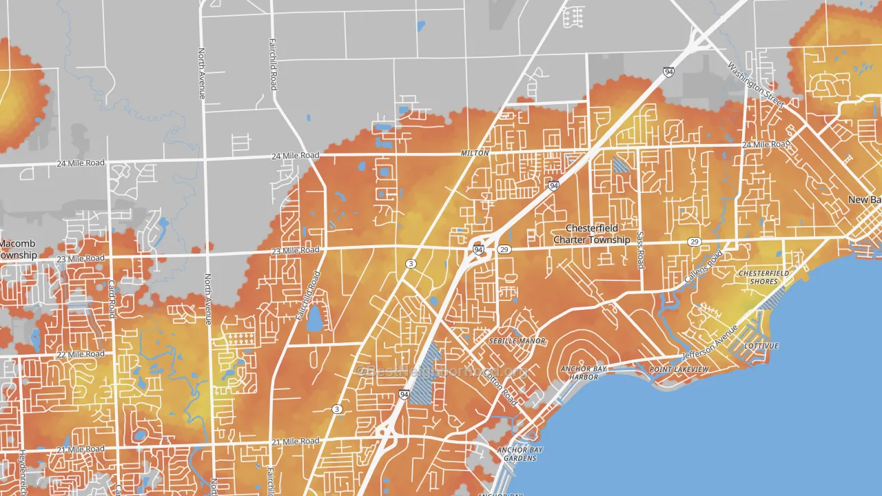 Bike Grade map of 48051, MI