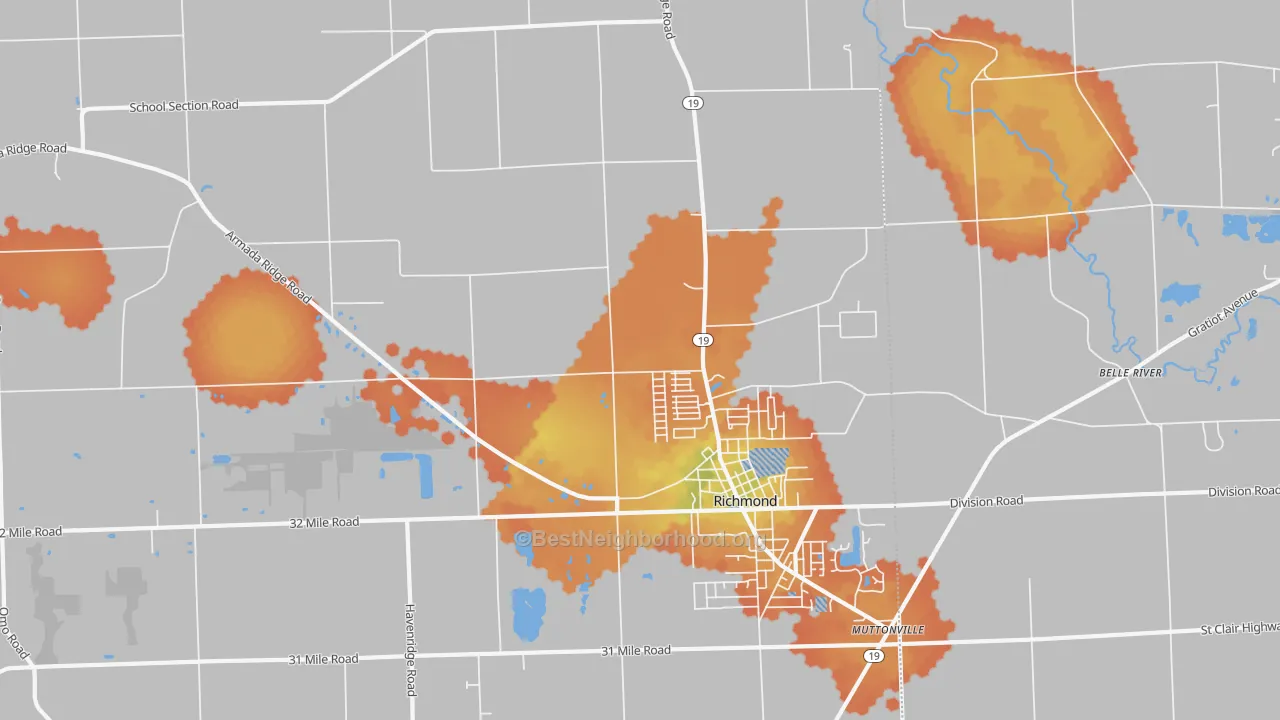 Bike Grade map of 48062, MI