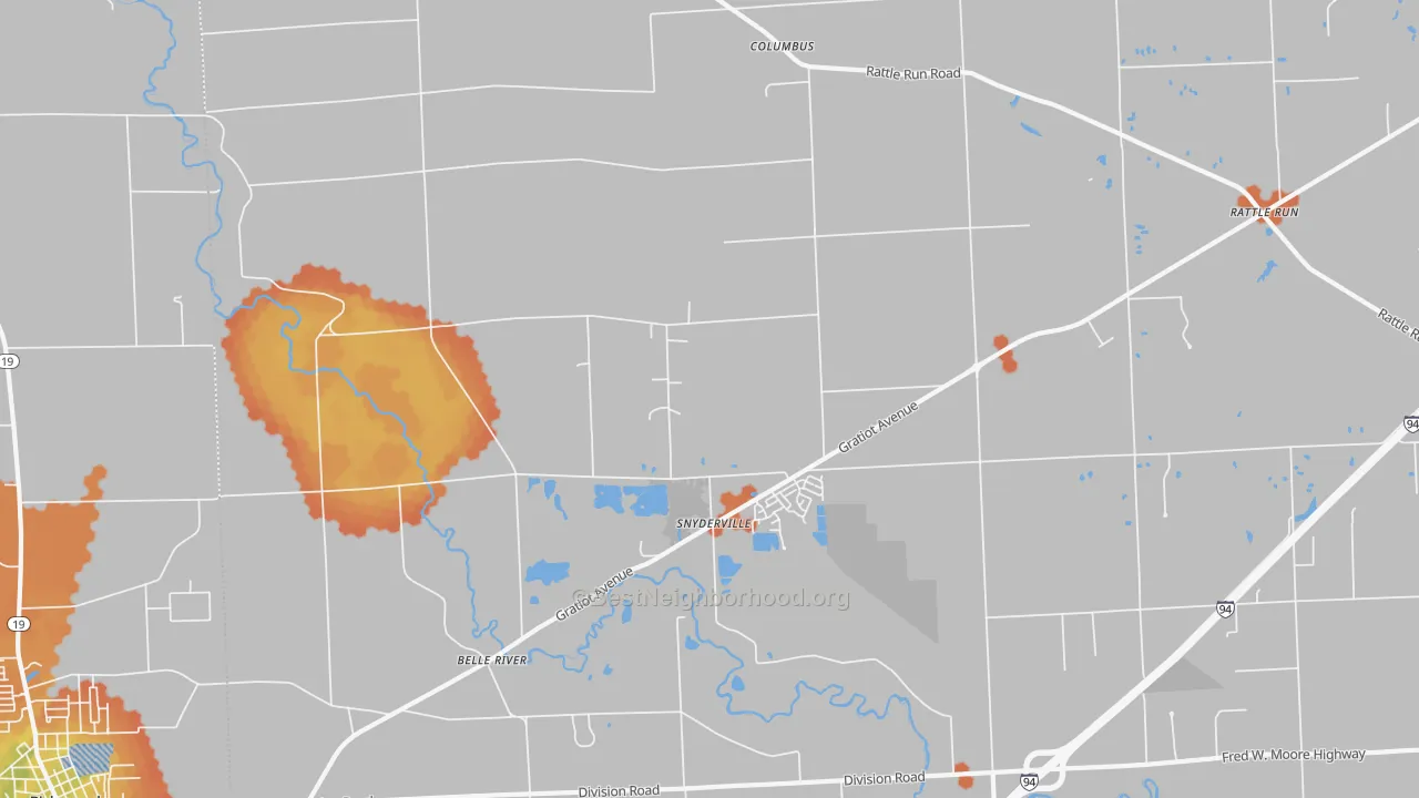 Bike Grade map of 48063, MI