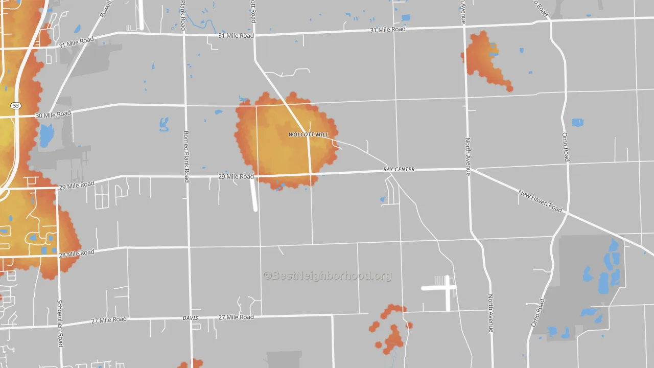 Bike Grade map of 48096, MI