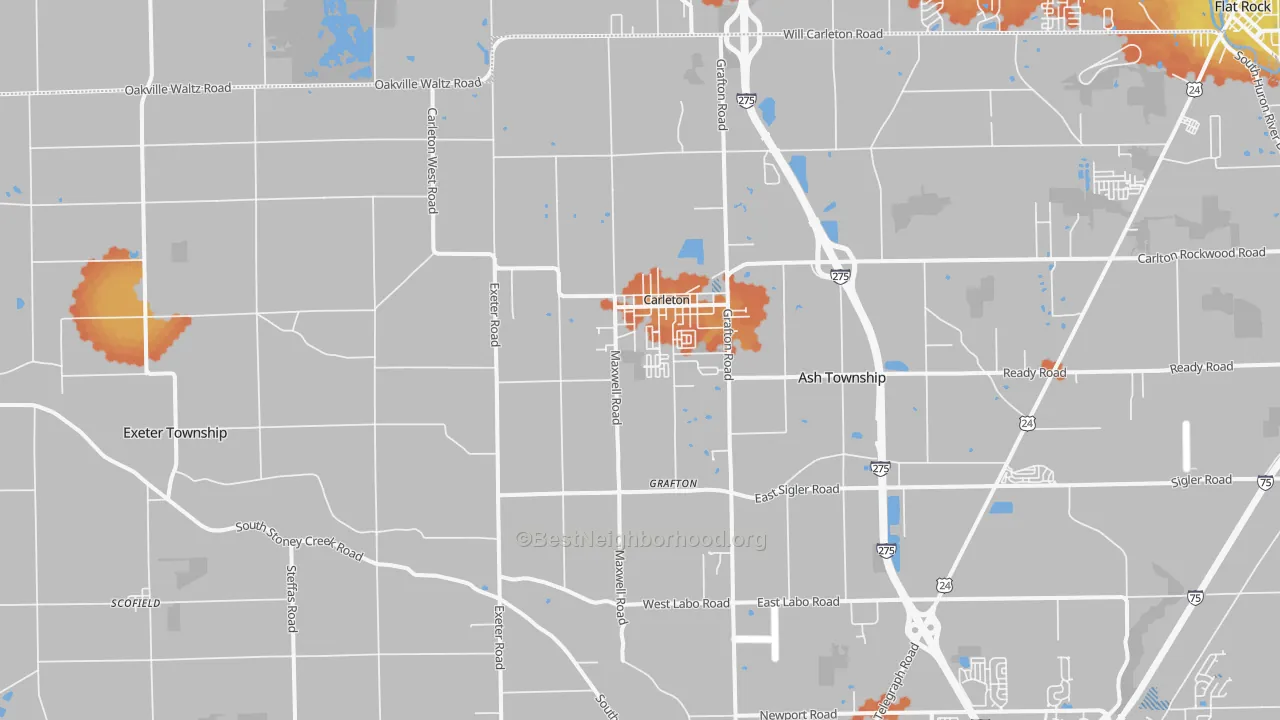 Bike Grade map of 48117, MI