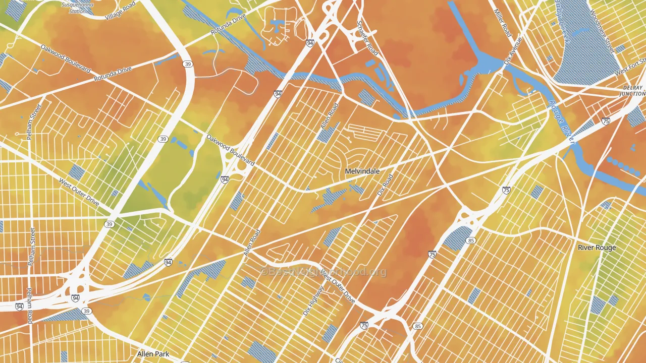 Bike Grade map of 48122, MI