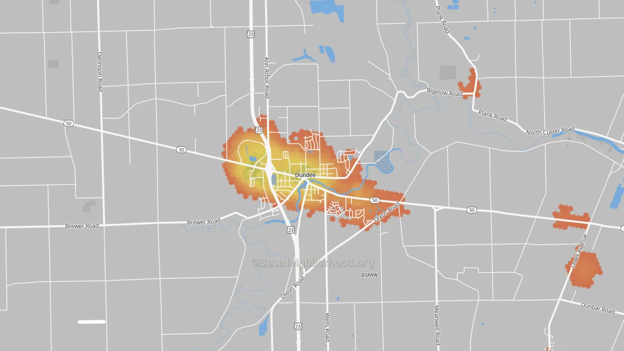 Bike Grade map of 48131, MI