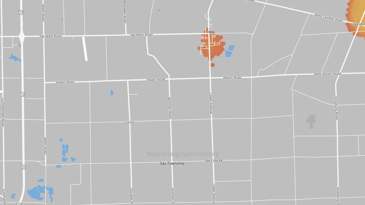 Bike Grade map of 48140, MI