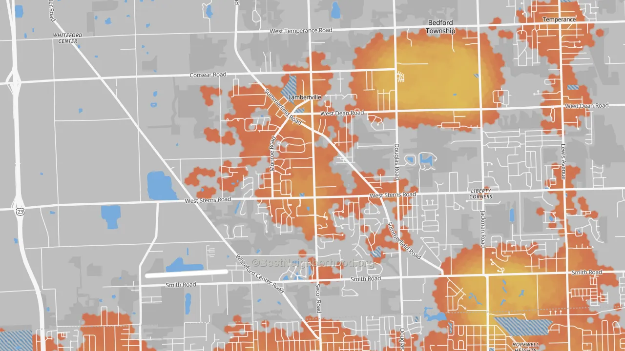 Bike Grade map of 48144, MI