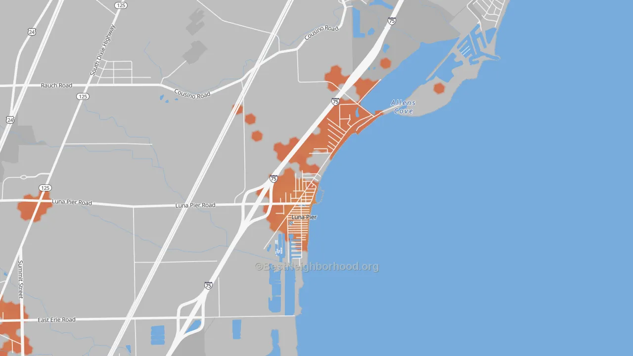 Bike Grade map of 48157, MI