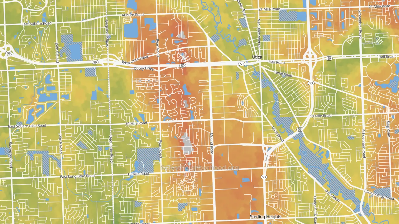 Bike Grade map of 48314, MI