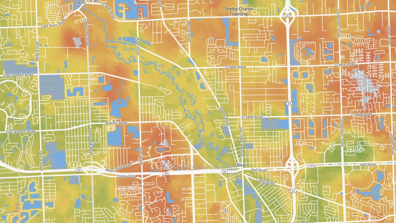 Bike Grade map of 48317, MI