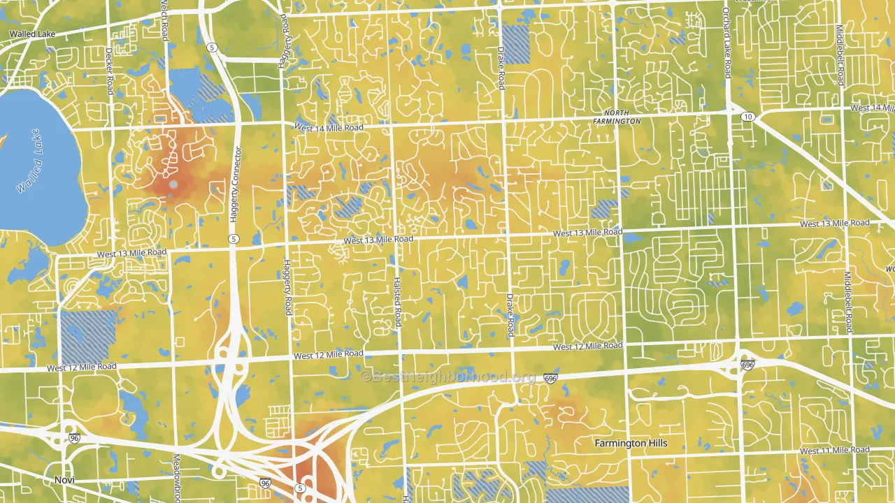 Bike Grade map of 48331, MI