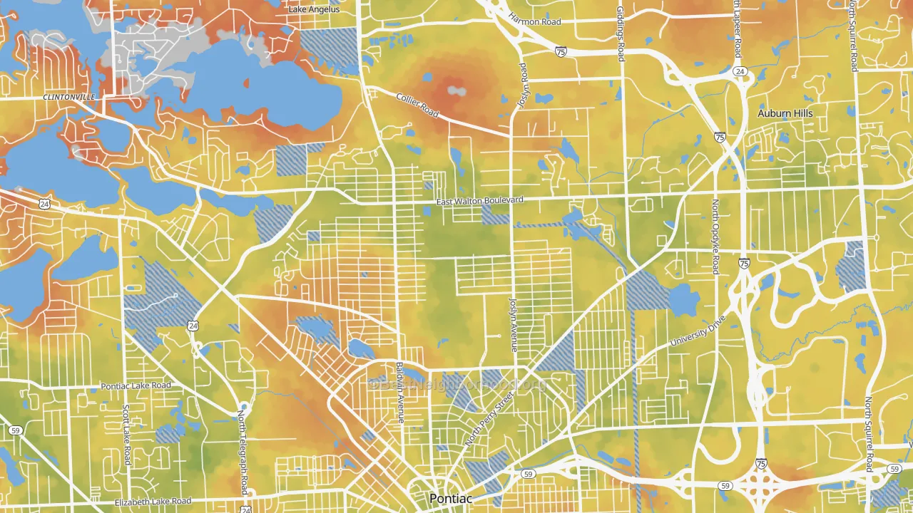 Bike Grade map of 48340, MI