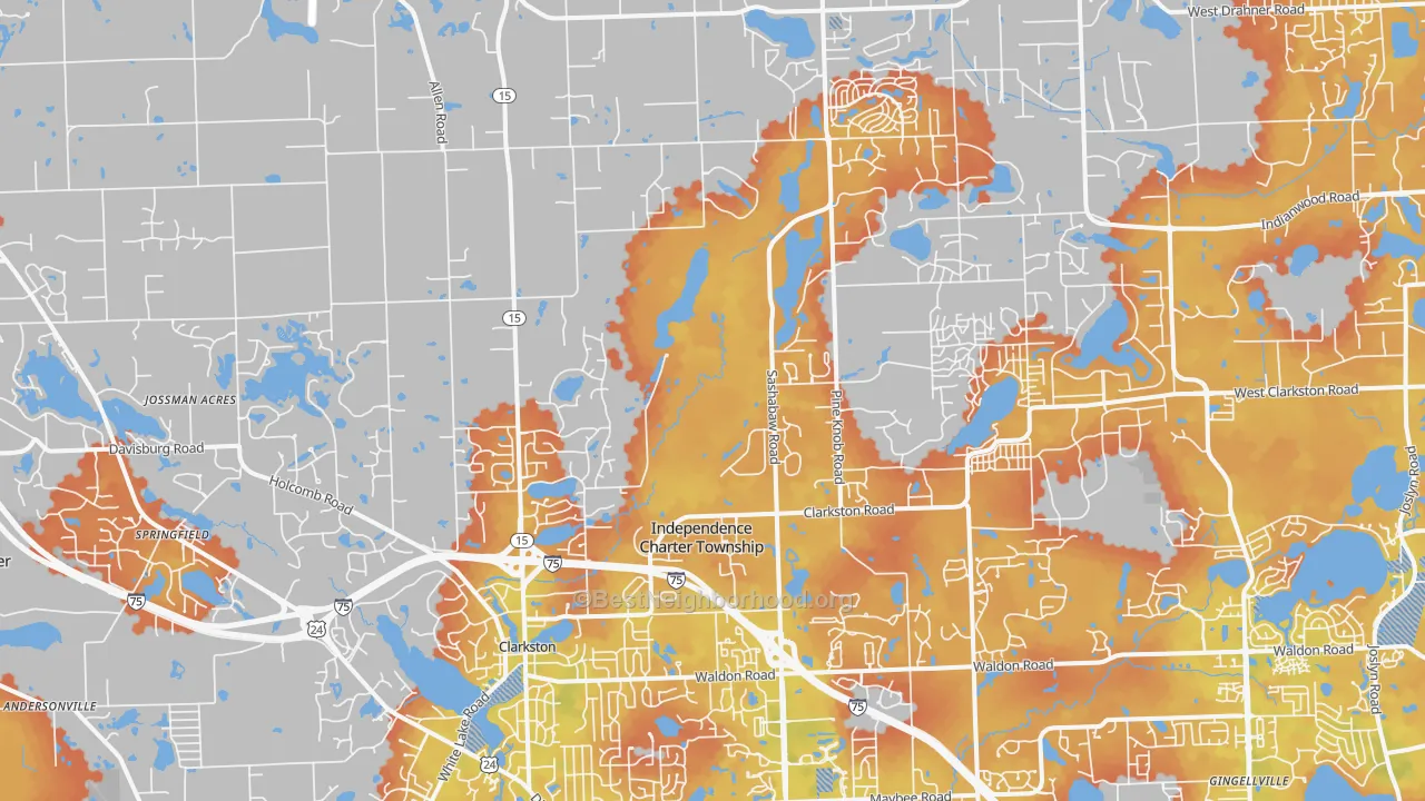 Bike Grade map of 48348, MI