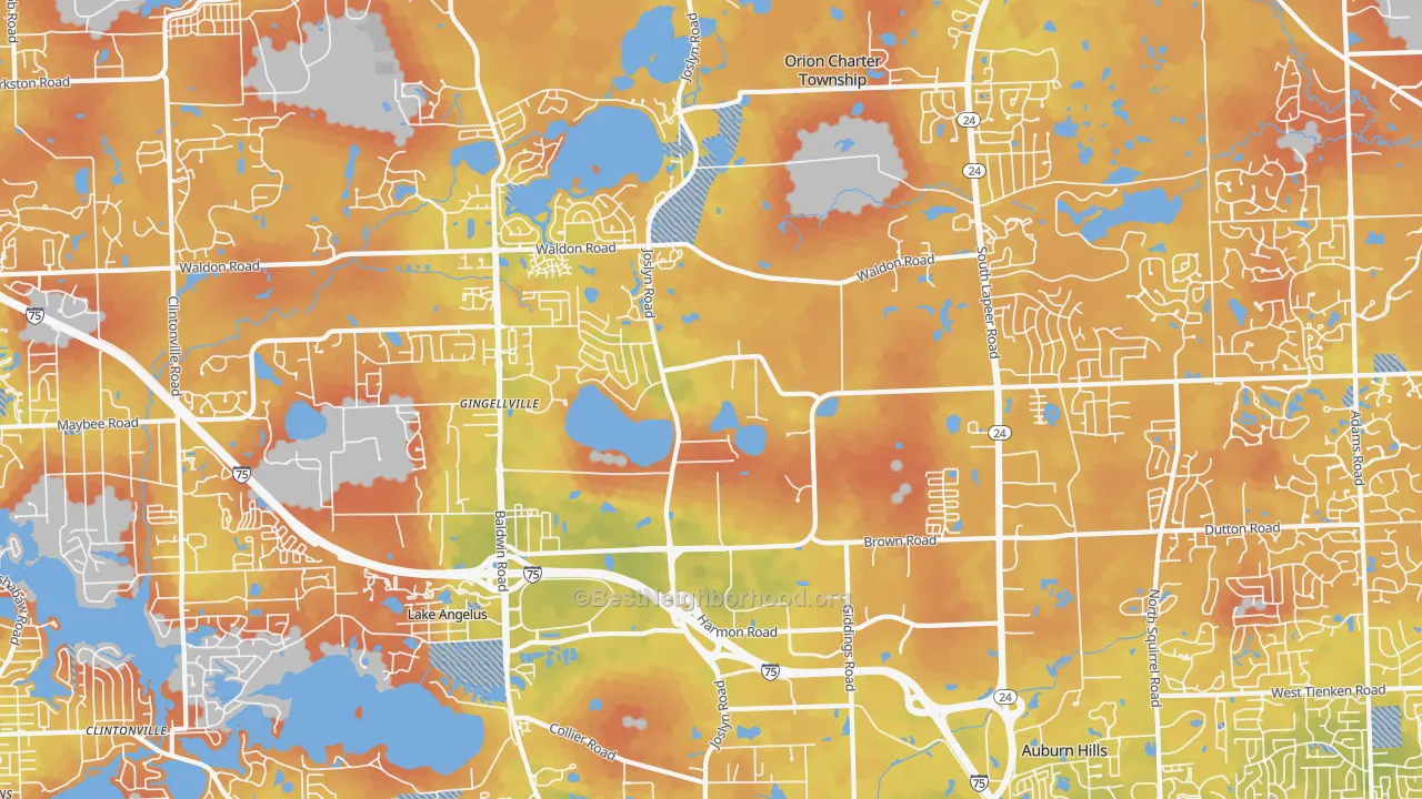 Bike Grade map of 48359, MI