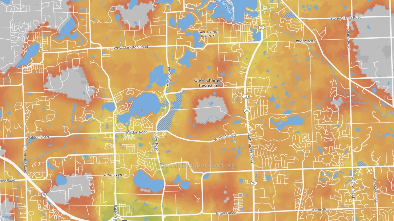 Bike Grade map of 48360, MI