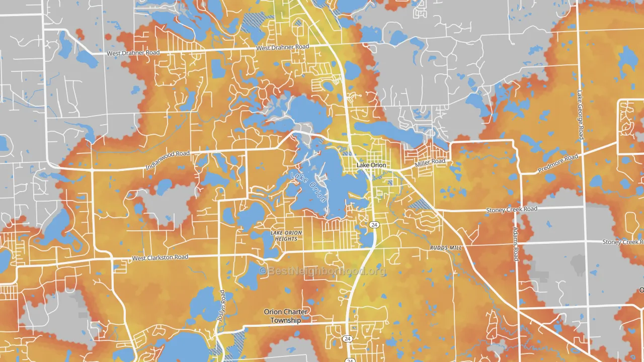 Bike Grade map of 48362, MI