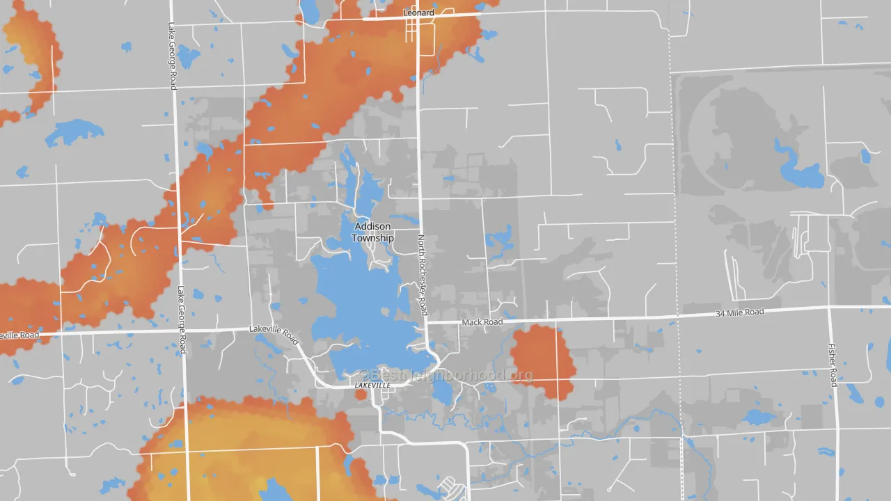 Bike Grade map of 48367, MI