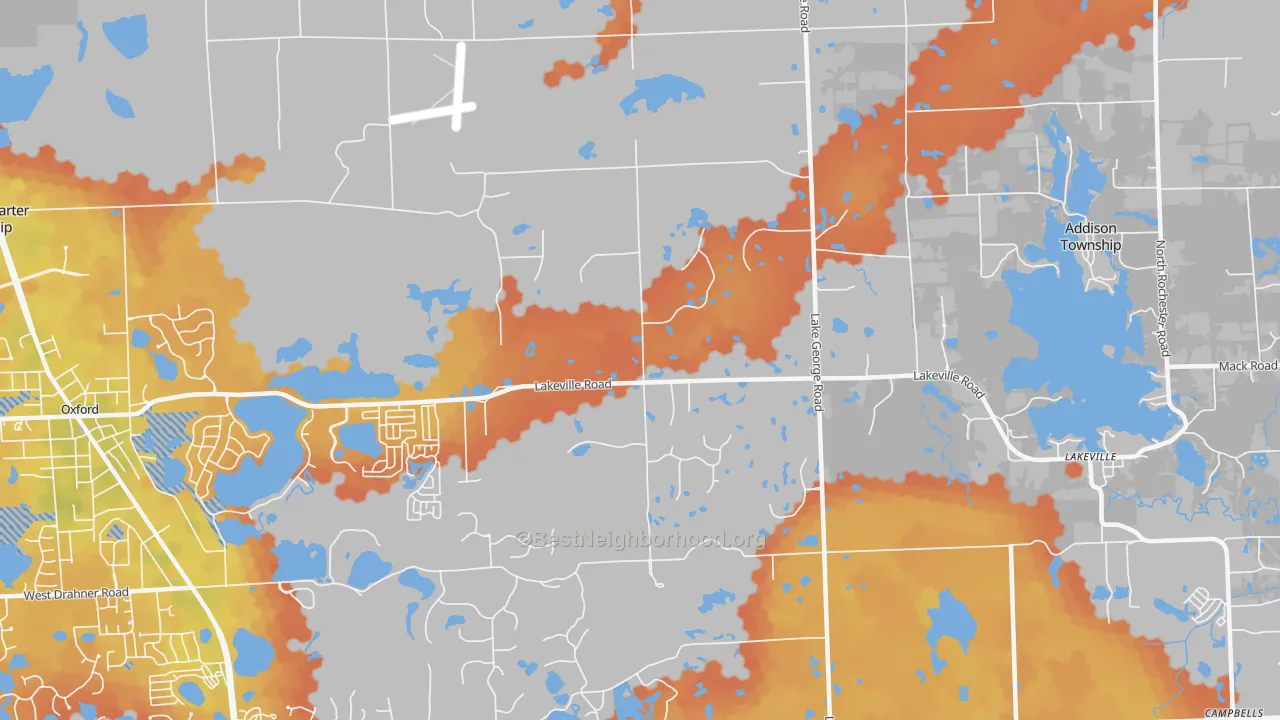 Bike Grade map of 48370, MI