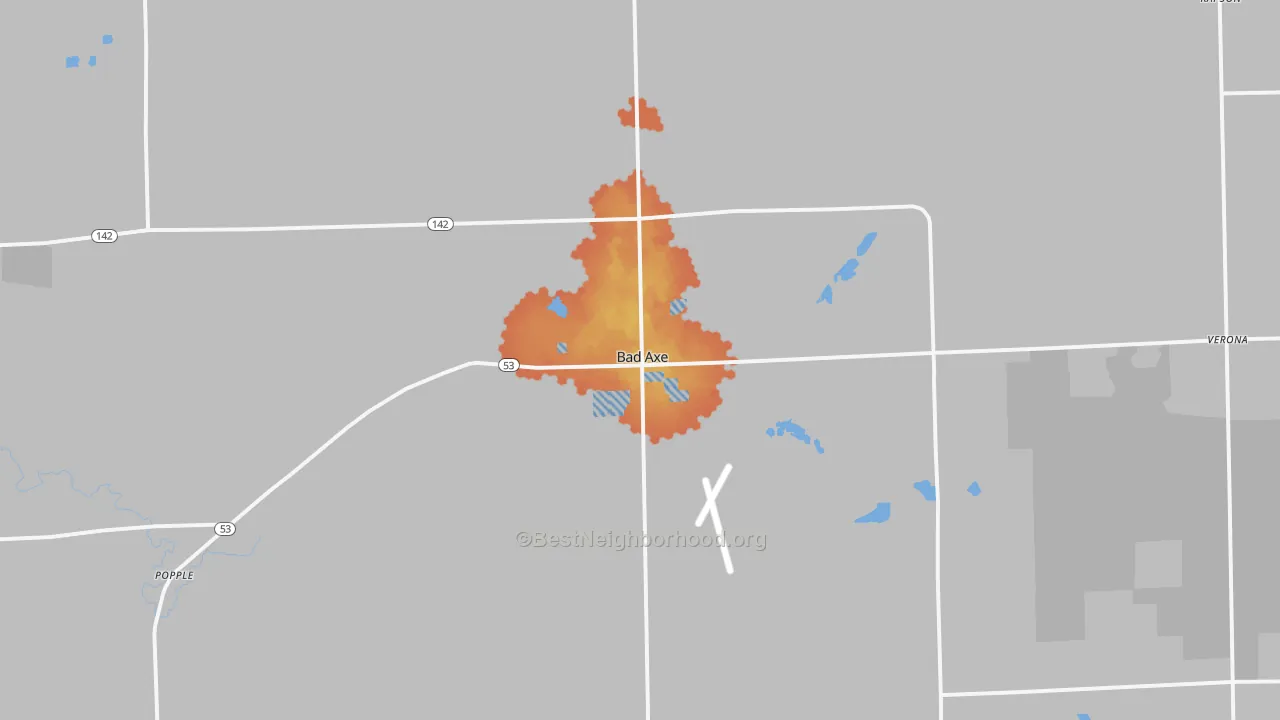Bike Grade map of 48413, MI