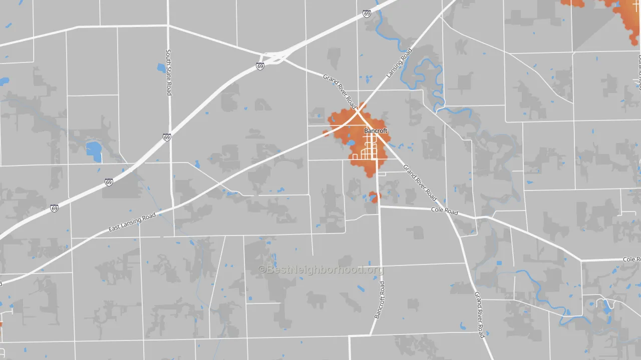Bike Grade map of 48414, MI