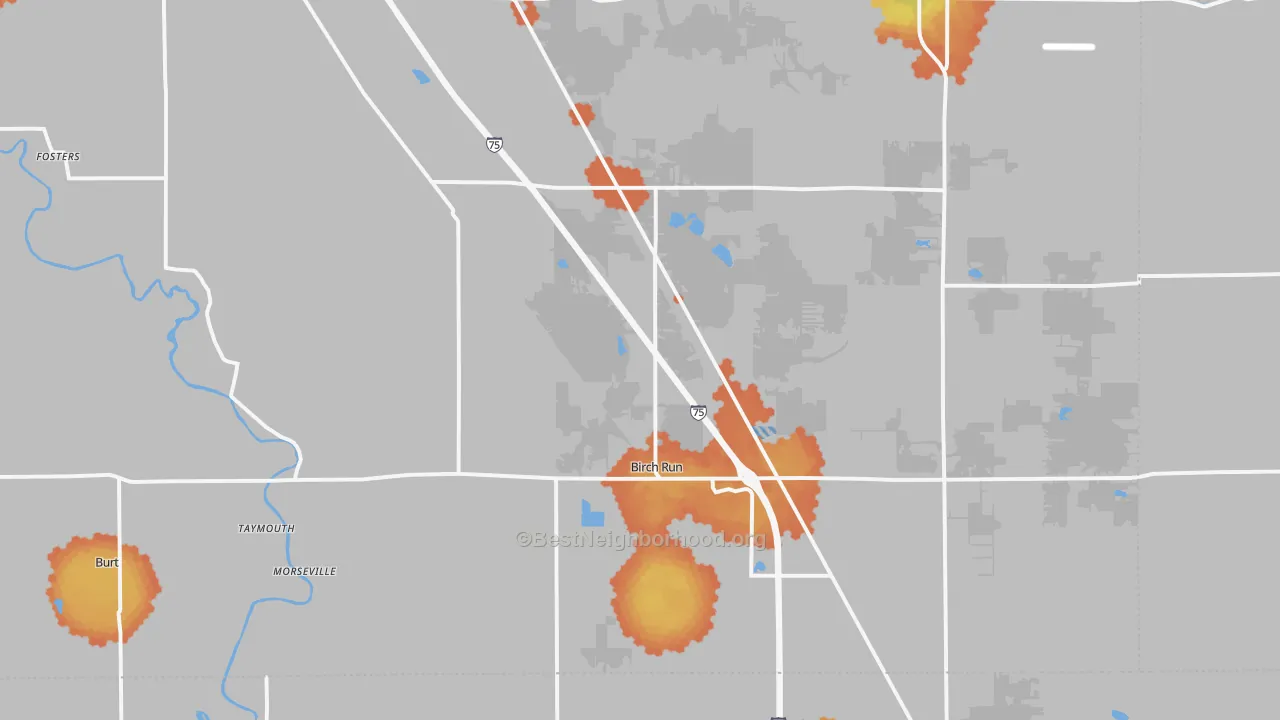 Bike Grade map of 48415, MI