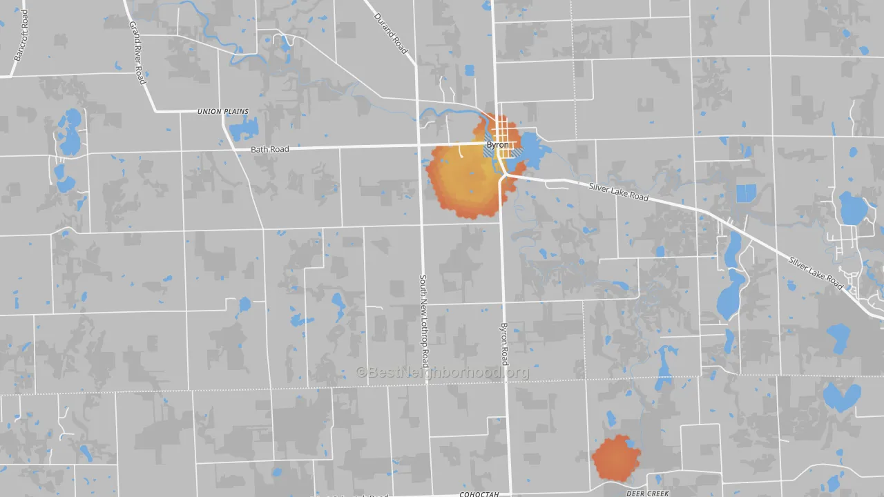 Bike Grade map of 48418, MI