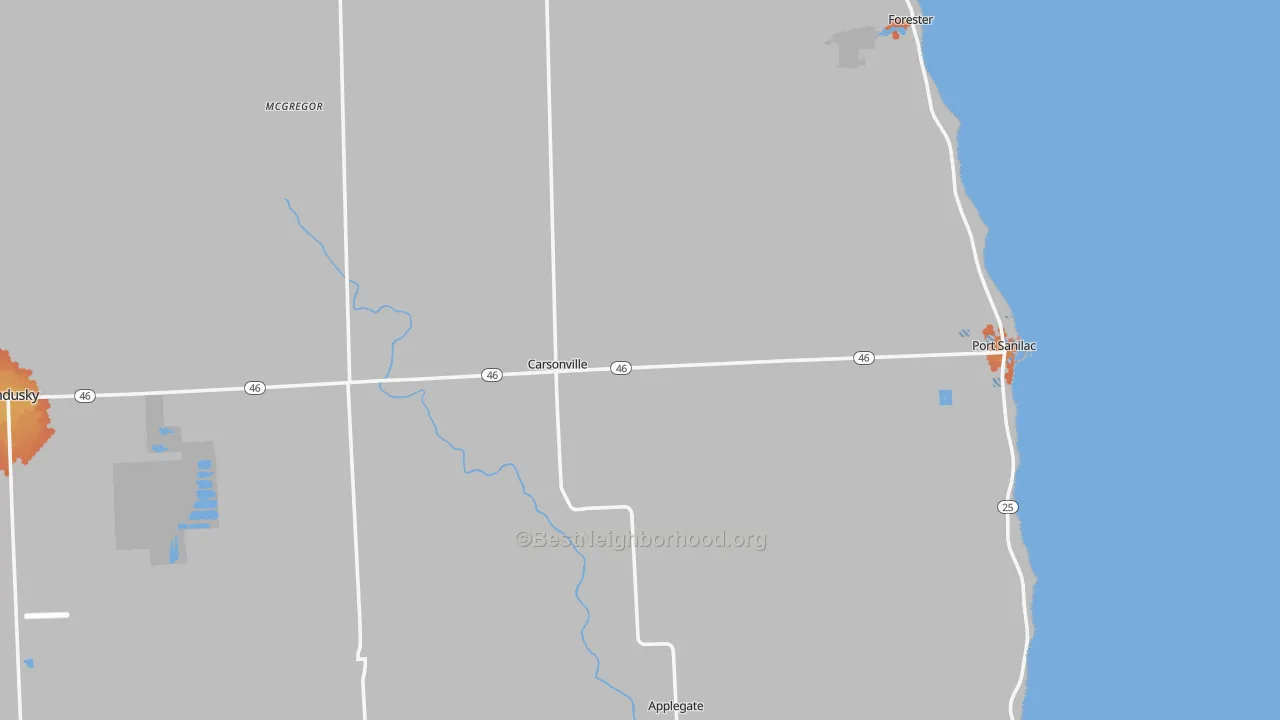 Bike Grade map of 48419, MI