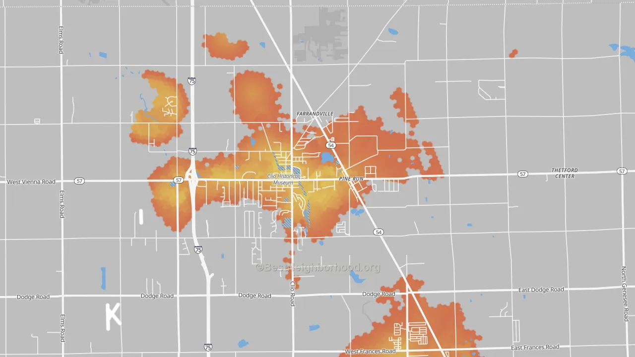 Bike Grade map of 48420, MI
