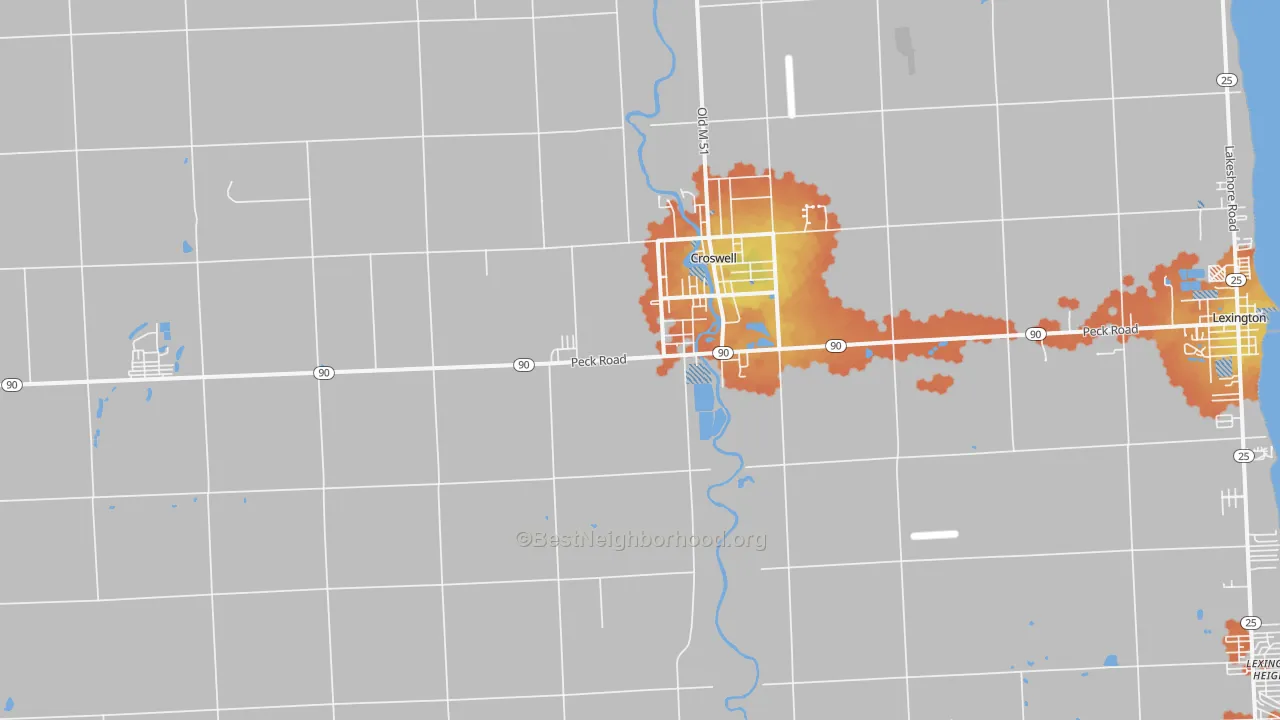 Bike Grade map of 48422, MI