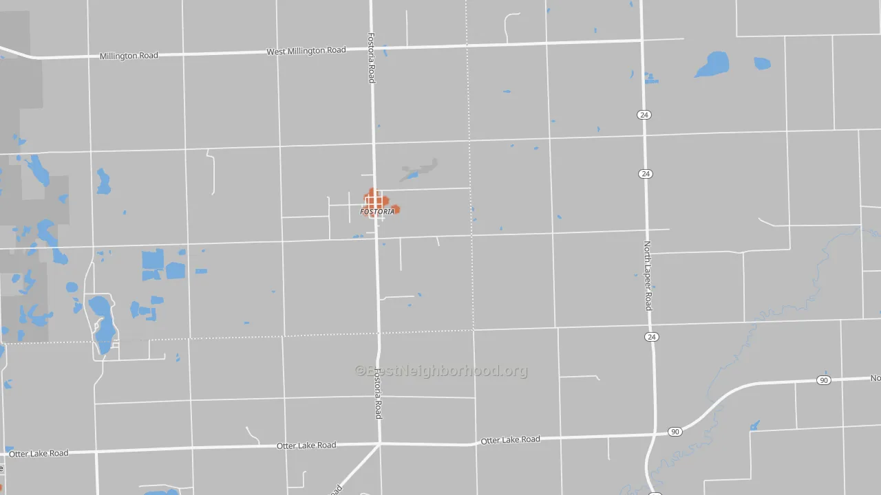 Bike Grade map of 48435, MI