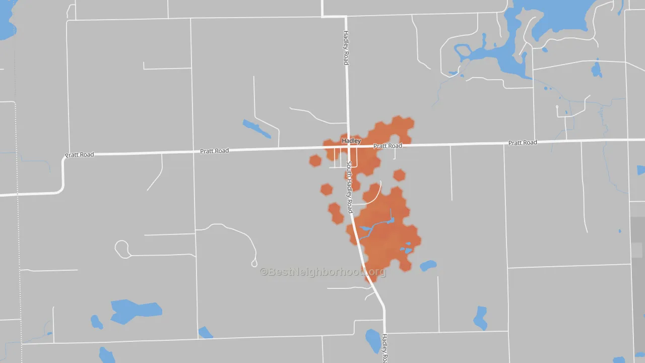 Bike Grade map of 48440, MI