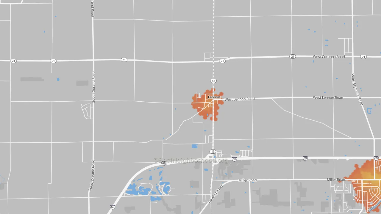 Bike Grade map of 48449, MI