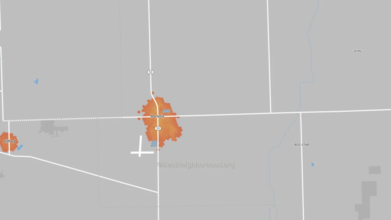 Bike Grade map of 48453, MI