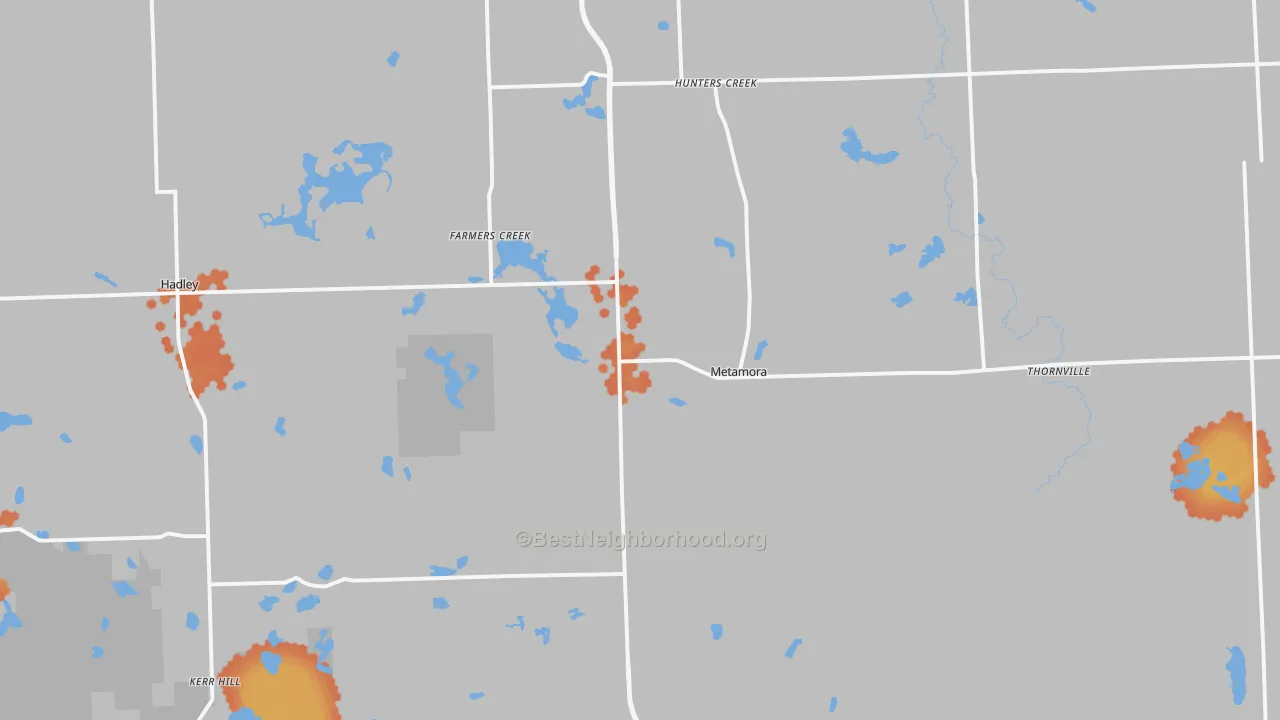 Bike Grade map of 48455, MI