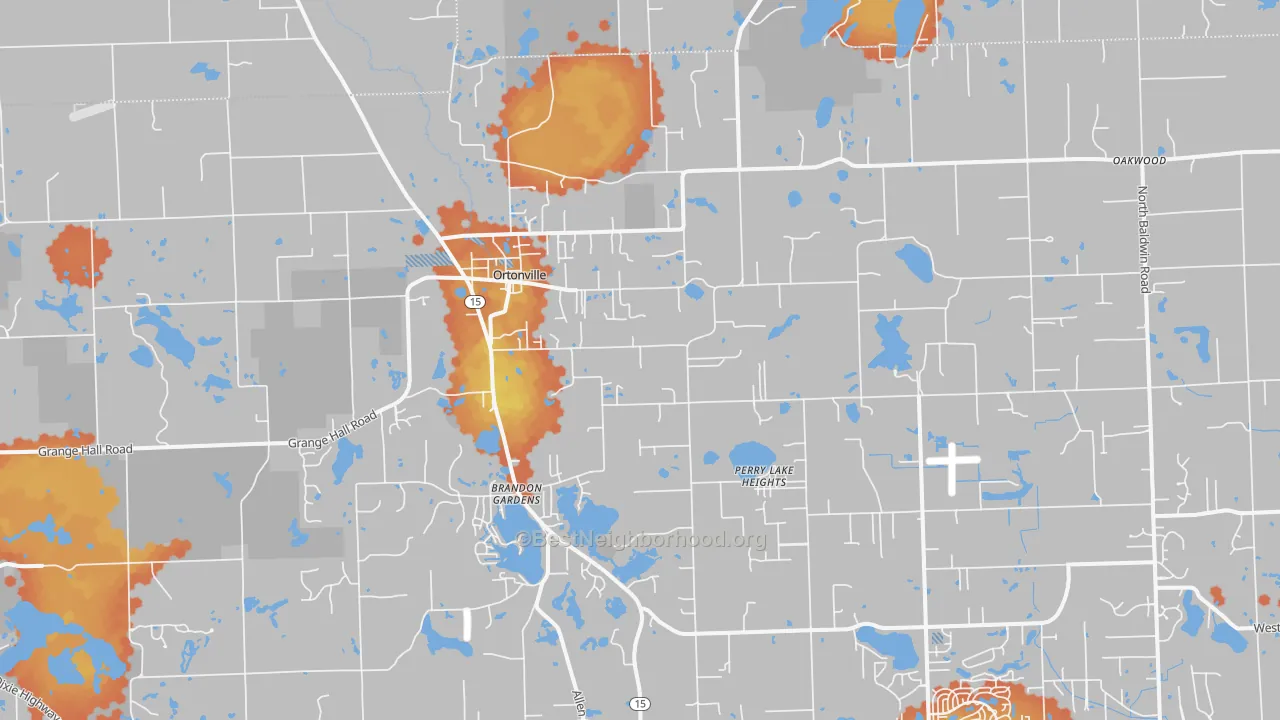 Bike Grade map of 48462, MI