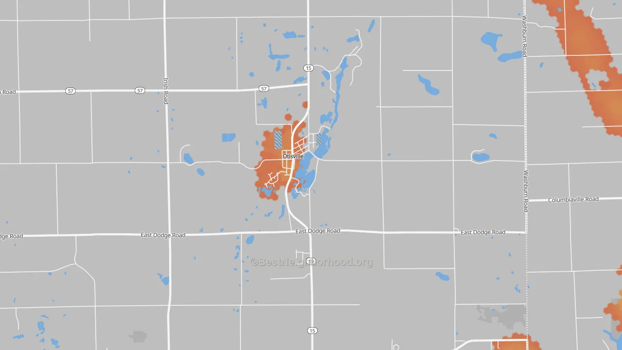 Bike Grade map of 48463, MI