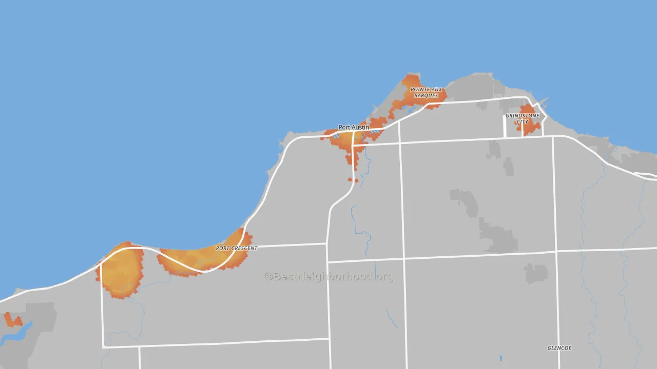 Bike Grade map of 48467, MI