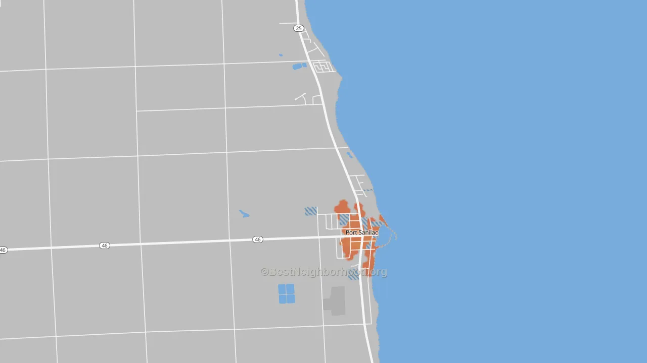 Bike Grade map of 48469, MI