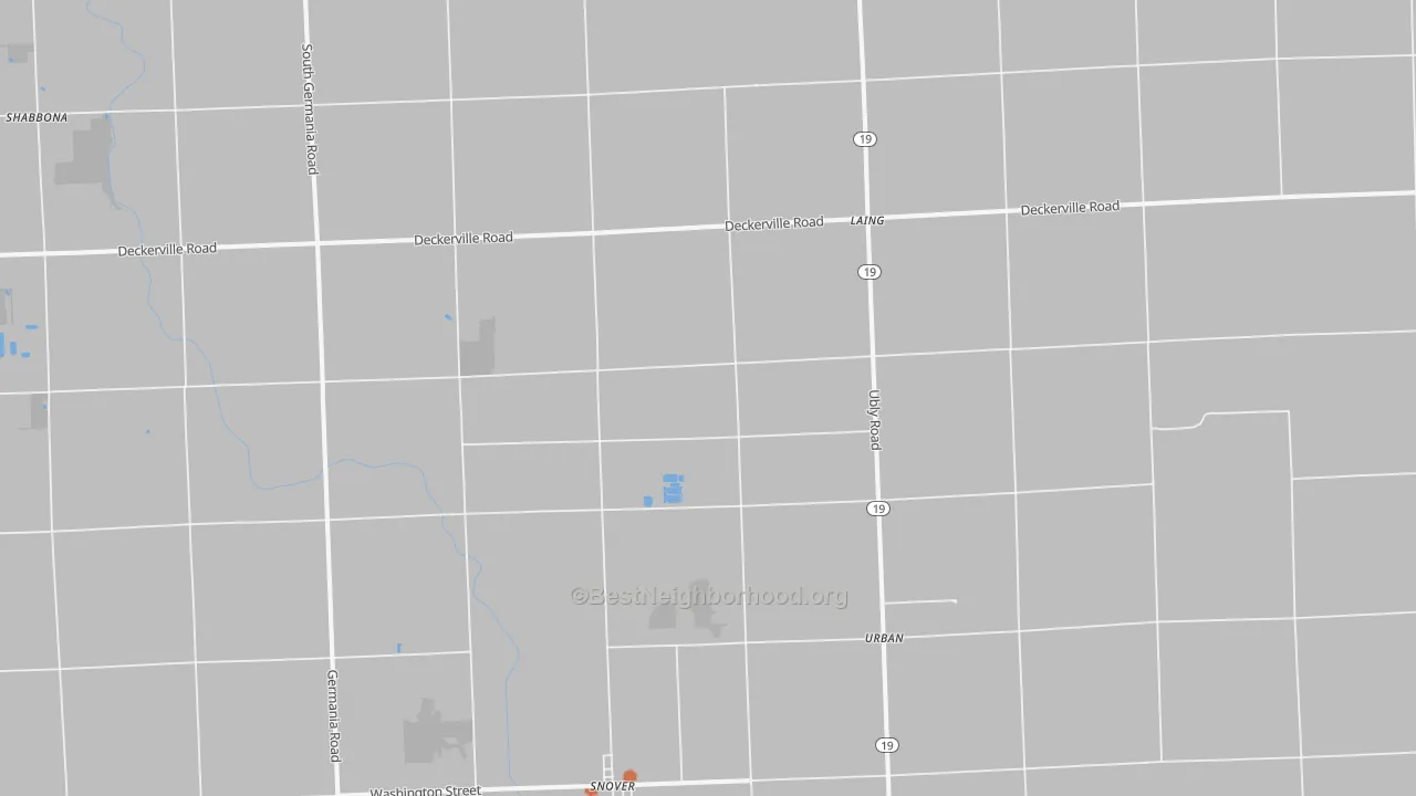 Bike Grade map of 48472, MI