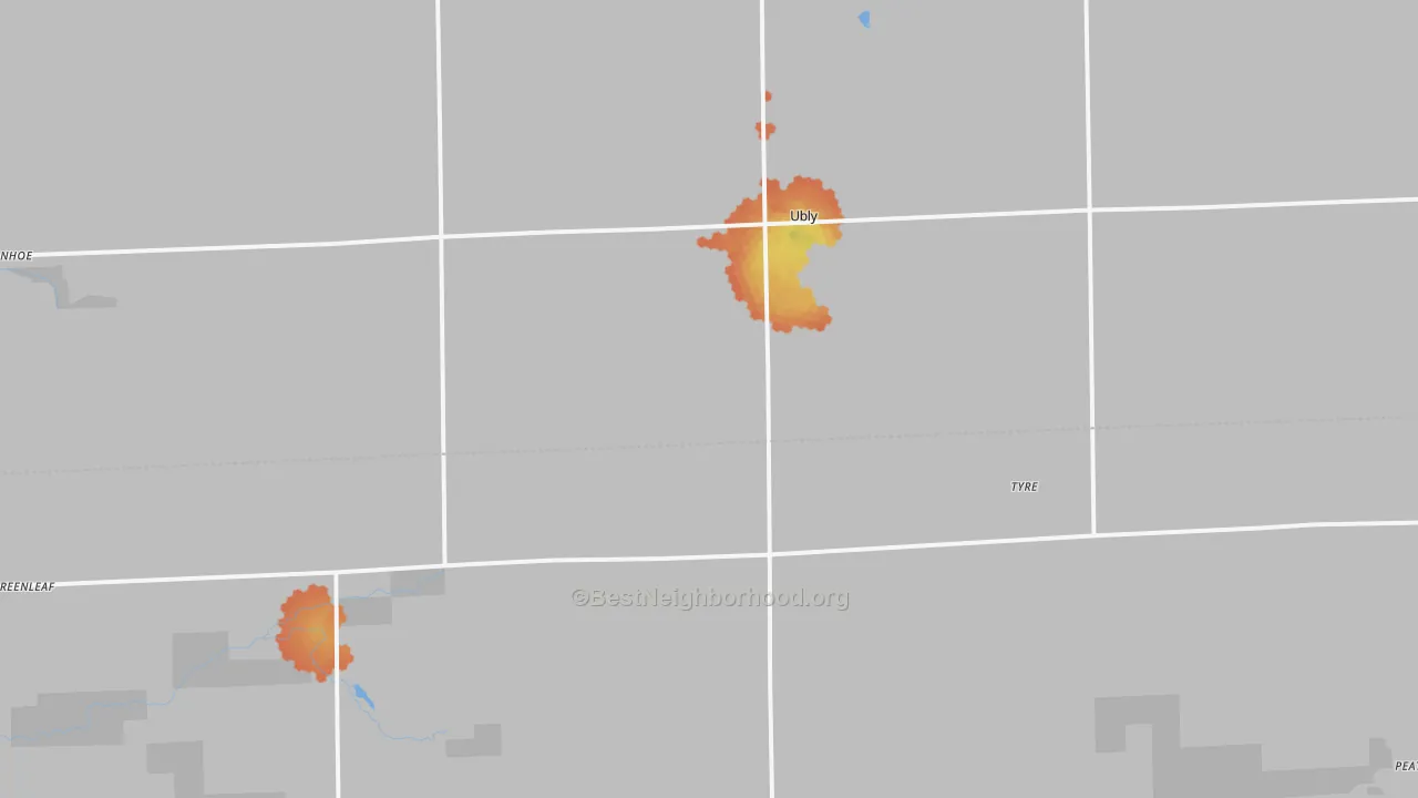 Bike Grade map of 48475, MI